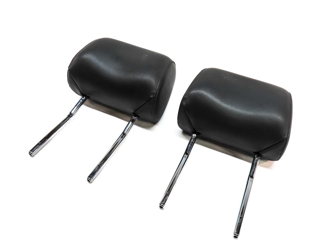 08-15 AUDI A3 A6 Q7 S6 (8P C7 4L) FRONT LEFT & RIGHT SEAT HEADREST SET-2 (Black) — exact item pictured